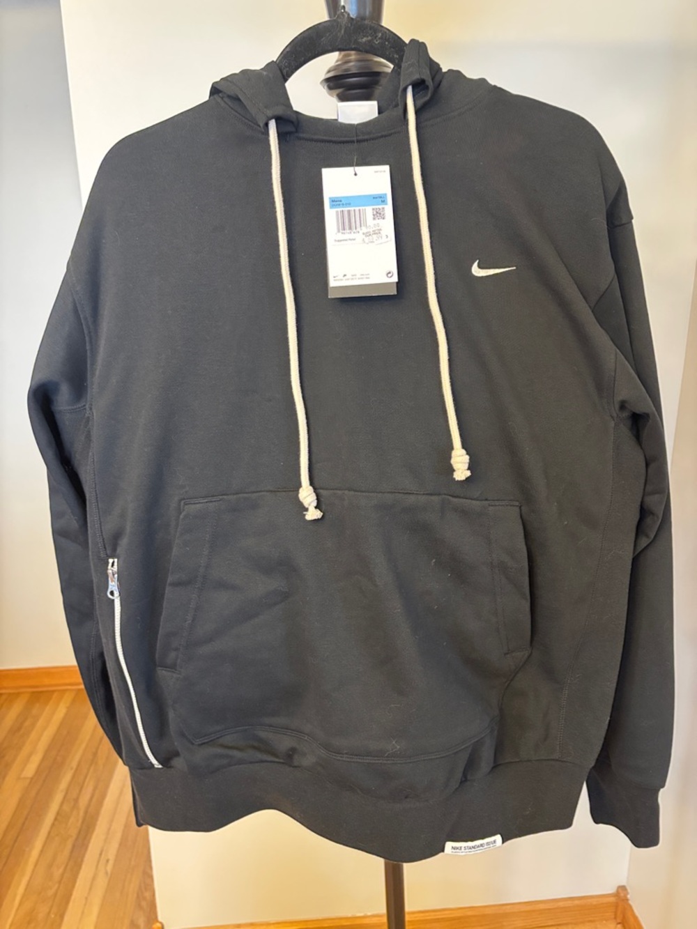 Nike Black Hoodie with Cream Drawcords